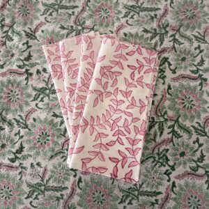 Pink vine napkins set of 4