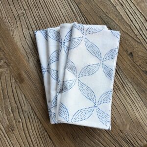Set of 4 napkins blue dot star